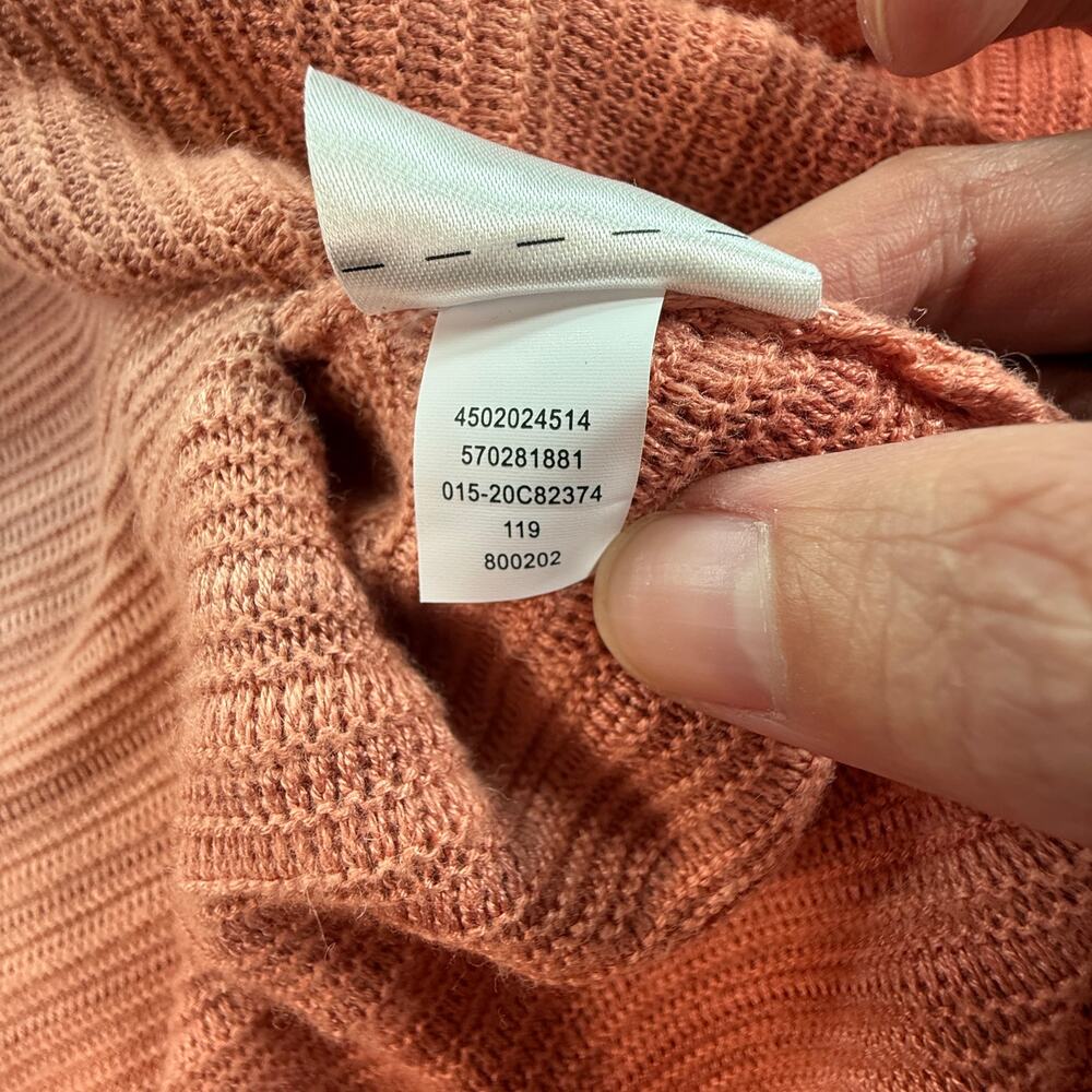 Chico’s Ombre Longline Cardigan Sweater Pink to Rust Open Front Size 1 - Picture 11 of 13